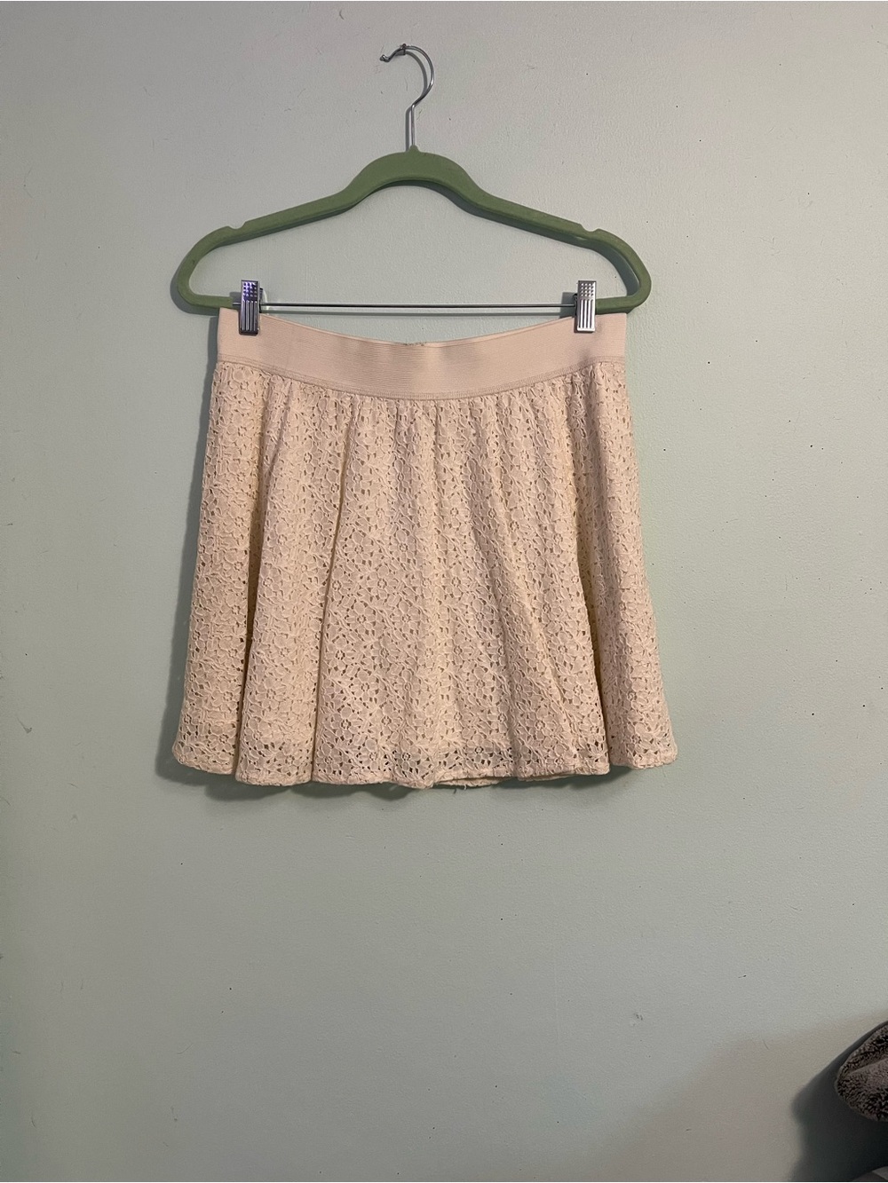 Arizona Jean Company Cream Lace Flare Mini Skirt